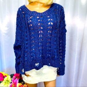 Altar D’State cobalt gold marled sweater